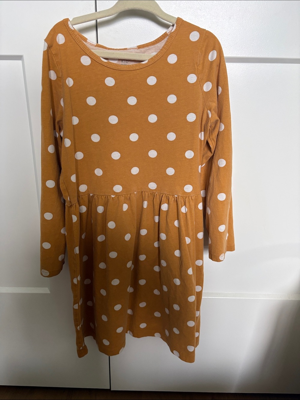 Carter's Mustard Yellow Polka Dot Long-Sleeve Dress